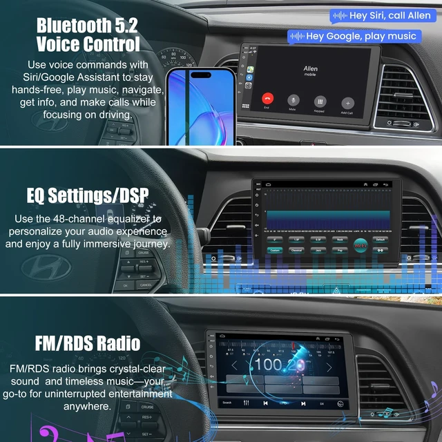 Alt view image 5 of 5 - 4+64GB Car Stereo for Hyundai Sonata 2015-2017 with Wireless Carplay & Android Auto, Android 13 IPS HD Car Radio with Voice Control Bluetooth 5.2 DSP RDS Wi-Fi GPS SWC Included Backup Camre & M