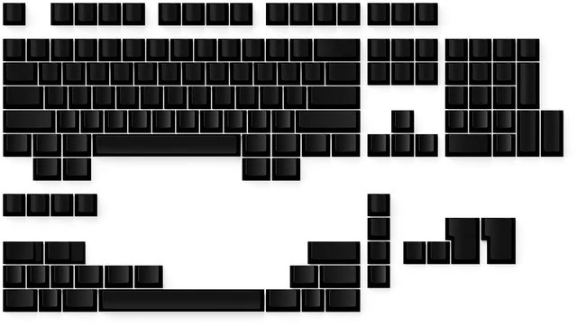 Main image of Ranked Blank Premium Keycap Set ^^ 1.4 mm Thick PBT ^^ Cherry Profile for Mechanical Keyboard (Black, 139 Keys)