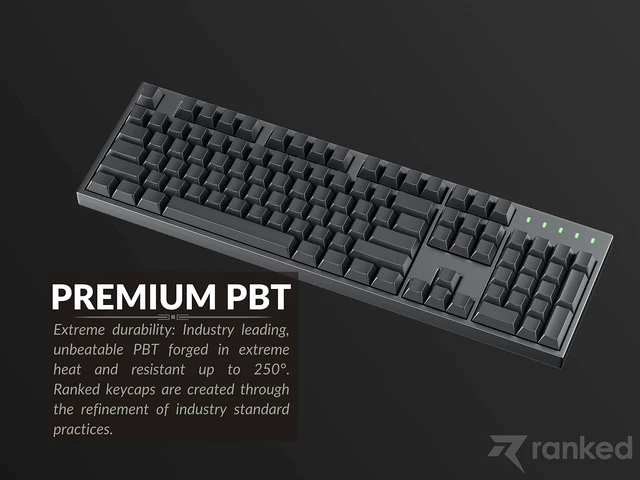Alt view image 5 of 5 - Ranked Blank Premium Keycap Set ^^ 1.4 mm Thick PBT ^^ Cherry Profile for Mechanical Keyboard (Black, 139 Keys)
