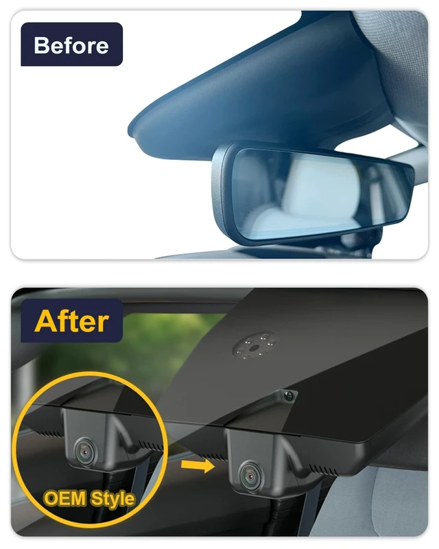 Alt view image 3 of 5 - Fitcamx Front 4K+Rear 1080P Dash Cam for Hyundai IONIQ 6 2023-2025 & IONIQ 6 N 2026, Integrated OEM Look, 2 Channel HD Video, WiFi & APP, Loop Recording, Gravity Sensor, Easy to Use, 128GB Card