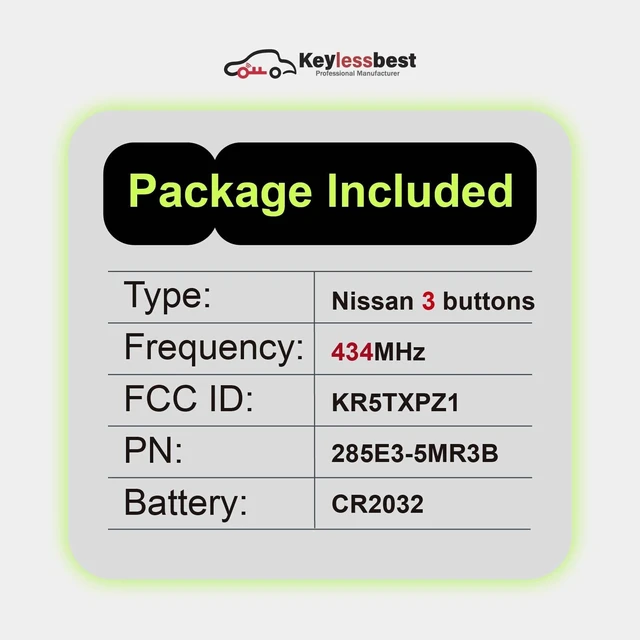 Alt view image 3 of 5 - 2 Keylessbest Replacement for 2023 2024 2025 Nissan Kicks Rogue Pathfinder Ariya Key Fob Remote Control KR5TXPZ1 3 Buttons 433MHz,Black
