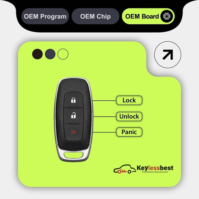 Alt view image 4 of 5 - 2 Keylessbest Replacement for 2023 2024 2025 Nissan Kicks Rogue Pathfinder Ariya Key Fob Remote Control KR5TXPZ1 3 Buttons 433MHz,Black
