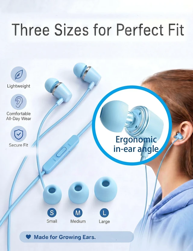 Alt view image 4 of 5 - 2-Pack Teens Wired Earbuds with Cases, 3.5mm School Headphones,Starry Beach