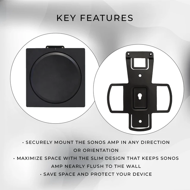 Alt view image 2 of 5 - HumanCentric Wall Mount Compatible with Sonos Amp Speaker, Mounting Bracket