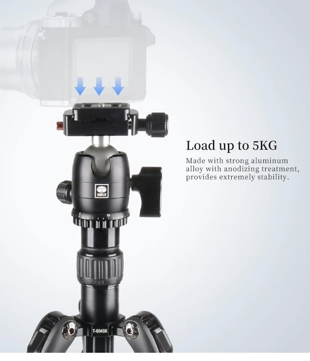 Alt view image 3 of 5 - SIRUI T-0S Series Travel Tripod with B-00 Ball Head (T-004SK+B-00K)
