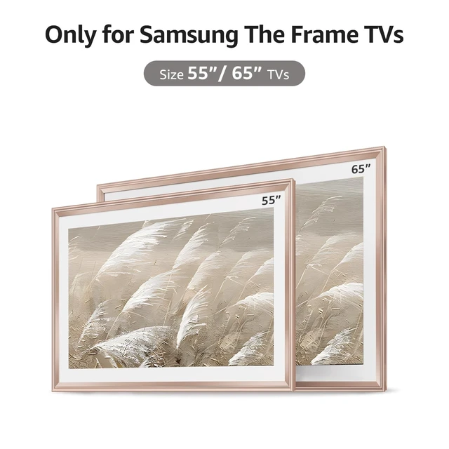 Alt view image 3 of 5 - VueFrame TV Frames 55" Deco Only for Samsung The Frame TV and Pro TVs (Fits 2021-2026, LS03A, LS03B, LS03C, LS03D, LS03FA, LS03FW, LS03HE, LS03HW), Alloy Bezel Modern & Minimalist Styles, Easy I