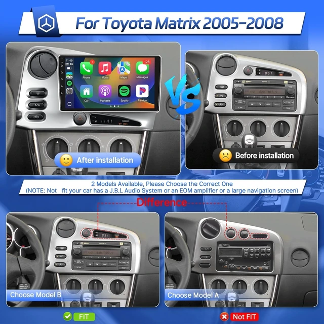 Alt view image 2 of 5 - Leadfan Linux Car Stereo for Toyota Matrix 2005 2006 2007 2008