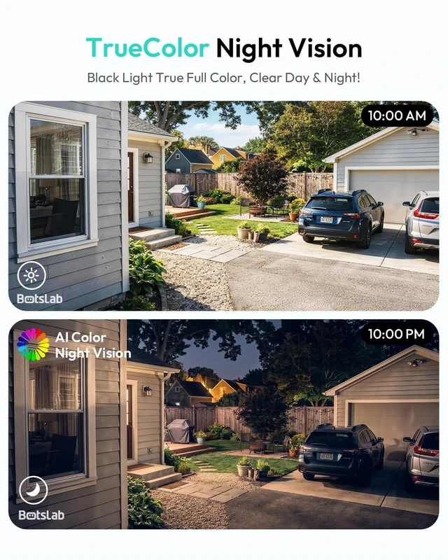 Alt view image 4 of 5 - BOTSLAB Dual-Lens 4MP Window Camera for Home Security, No Drill, 2 Pack