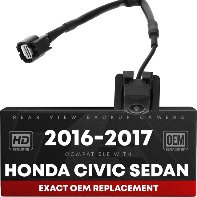 Main image of Rear View Backup Camera, Reverse Park Assist - Compatible with 2016-2017 Honda Civic Sedan - OEM 39530TBAA01, HO1960136