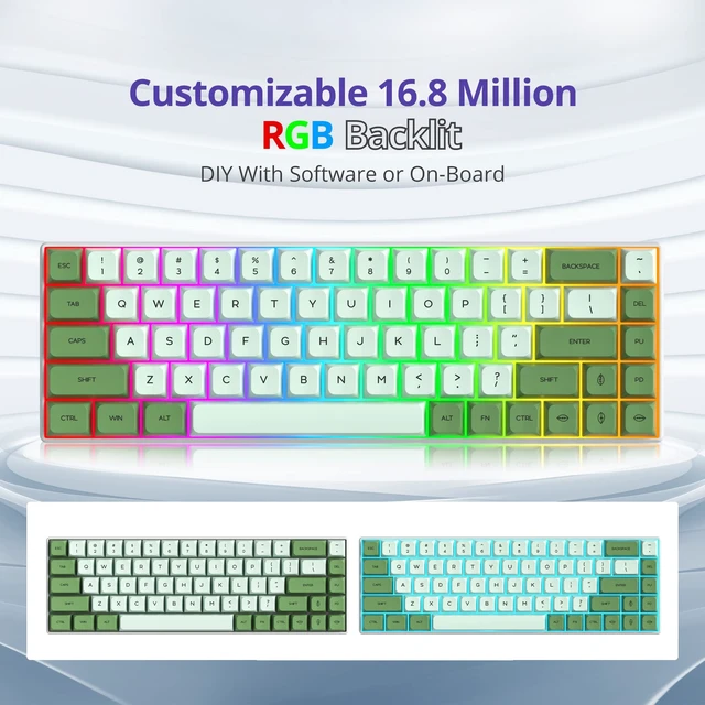 Alt view image 2 of 5 - surmen 60% Mechanical Gaming Keyboard,RGB Compact Wired Keyboard 60 Percent Backlight Anti-ghosting for Windows Laptop PC Mac 68 Matcha