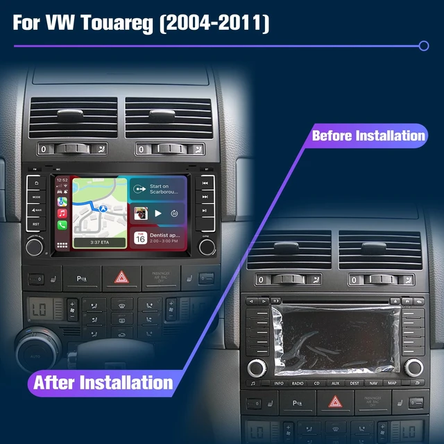 Alt view image 2 of 5 - Radio for Touareg: 64G Double Din Car Stereo with Bluetooth AM FM Apple Carplay for VW Touareg 2004-2011, 7" Aftermarket Touch Screen Android System Head Unit Car Play with Backup Camera AMFM