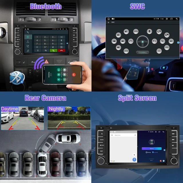 Alt view image 4 of 5 - Radio for Touareg: 64G Double Din Car Stereo with Bluetooth AM FM Apple Carplay for VW Touareg 2004-2011, 7" Aftermarket Touch Screen Android System Head Unit Car Play with Backup Camera AMFM