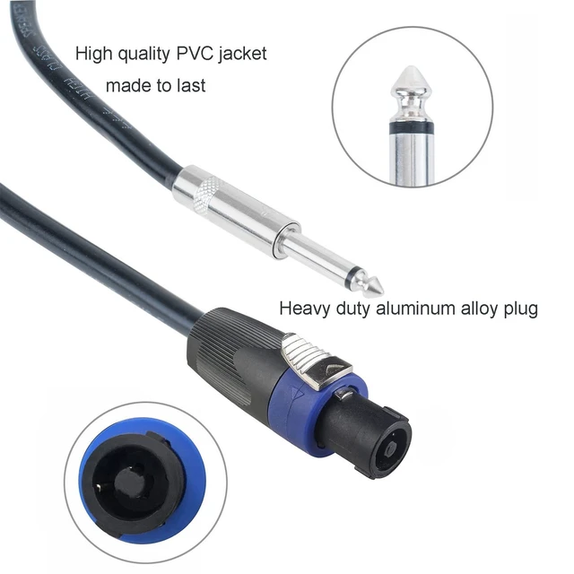Alt view image 5 of 5 - 2PCS 100 Feet 12AWG SpeakON to 1/4 Male Speaker Cables Stereo Audio Cords