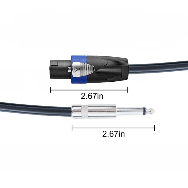 Alt view image 4 of 5 - 2PCS 100 Feet 12AWG SpeakON to 1/4 Male Speaker Cables Stereo Audio Cords