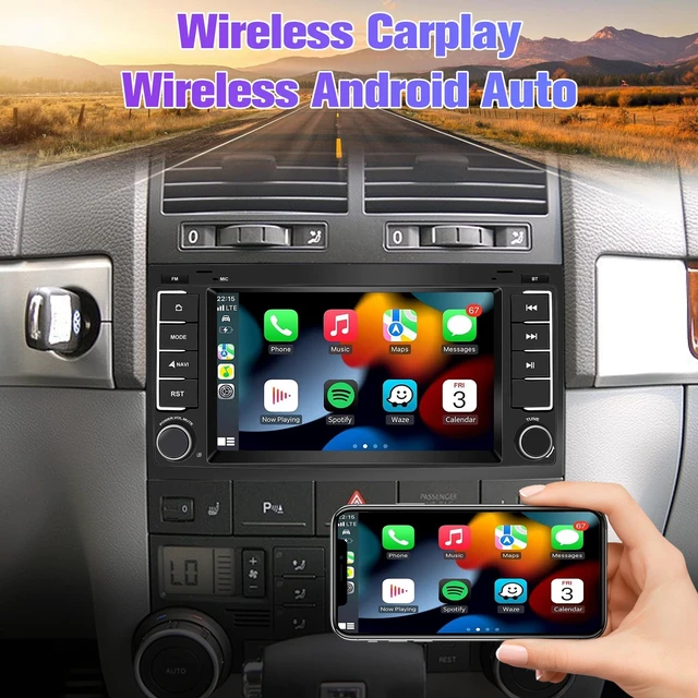 Alt view image 3 of 5 - Radio for Touareg: 64G Double Din Car Stereo with Bluetooth AM FM Apple Carplay for VW Touareg 2004-2011, 7" Aftermarket Touch Screen Android System Head Unit Car Play with Backup Camera AMFM