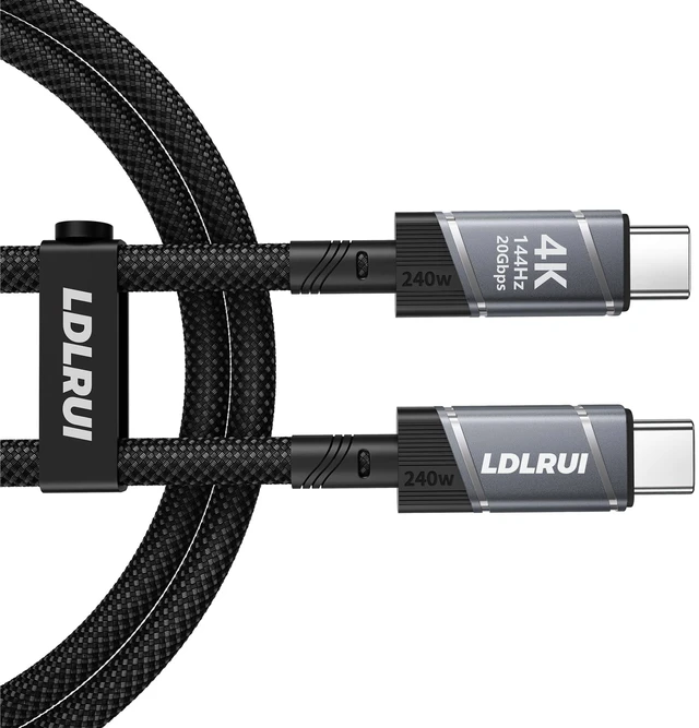 Main image of USB C Monitor Cable 6.6FT, 4K@144Hz 2K@500Hz Display, with Reusable Strap