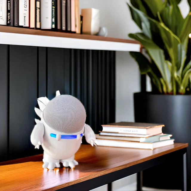 Alt view image 5 of 5 - Splin Table Stand Holder Compatible with Alexa Smart Speaker Echo Dot (4th and 5th gen.) and Apple HomePod Mini, Echosaurus Style (White)