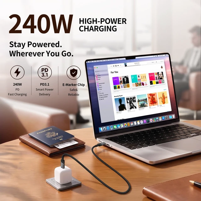 Alt view image 4 of 5 - USB C Monitor Cable 6.6FT, 4K@144Hz 2K@500Hz Display, with Reusable Strap