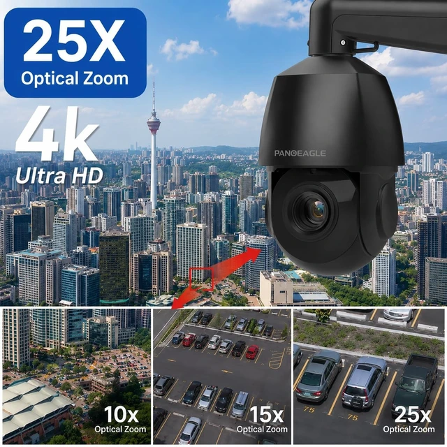Alt view image 4 of 5 - PANOEAGLE 4K 8MP PTZ PoE IP Camera Outdoor with 25X Optical Zoom