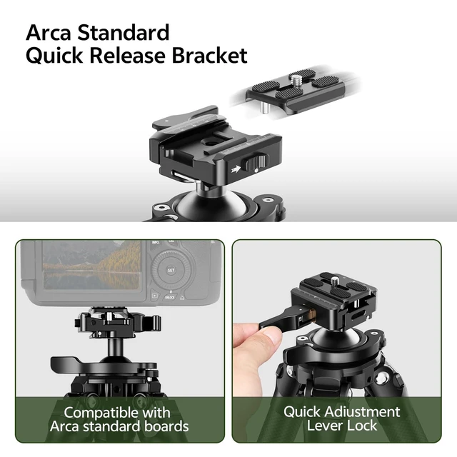 Alt view image 4 of 5 - TONYBOO Carbon Fiber Tripod for Hunting with Arca Swiss & Picatinny Adapter