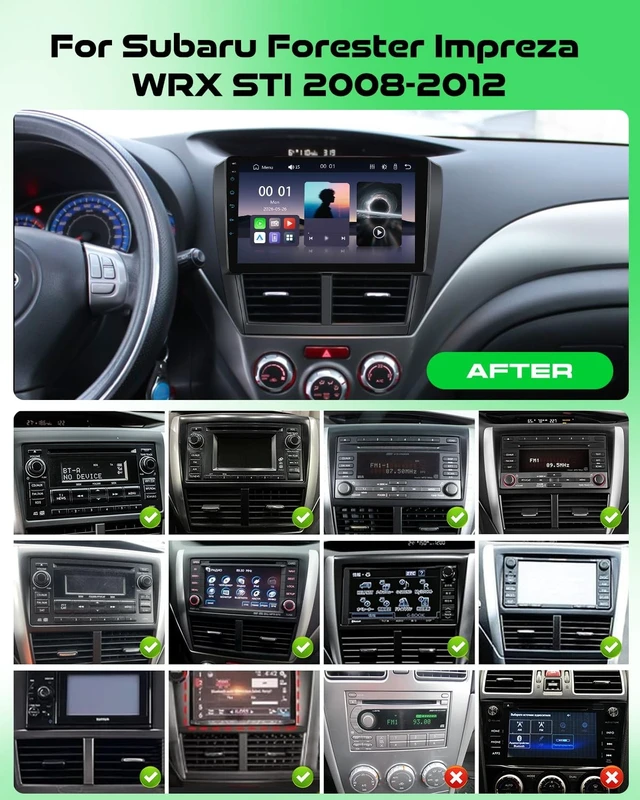 Alt view image 4 of 5 - 9'' Bluetooth 5.2 Car Stereo for Subaru Forester WRXSTI 08-12
