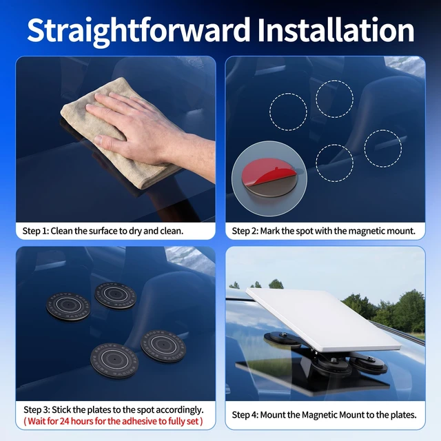 Alt view image 5 of 5 - Starlink Magnetic Mount Plates, Adhesive Iron Pads for Non-Magnetic Roof