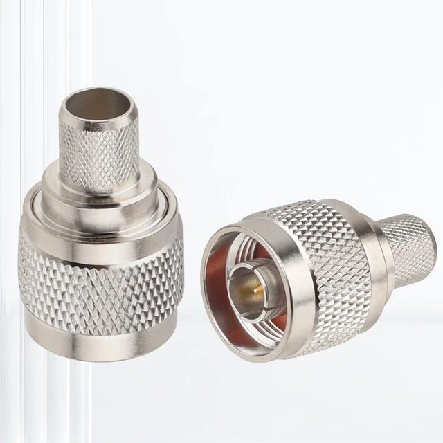 Alt view image 3 of 5 - MOOKEERF N Male Crimp Connector 50 ohm N Male Plug Crimp Coax Connector Adapter for LMR400 RG8 RG8U RG213 Cable (Pack of 10)