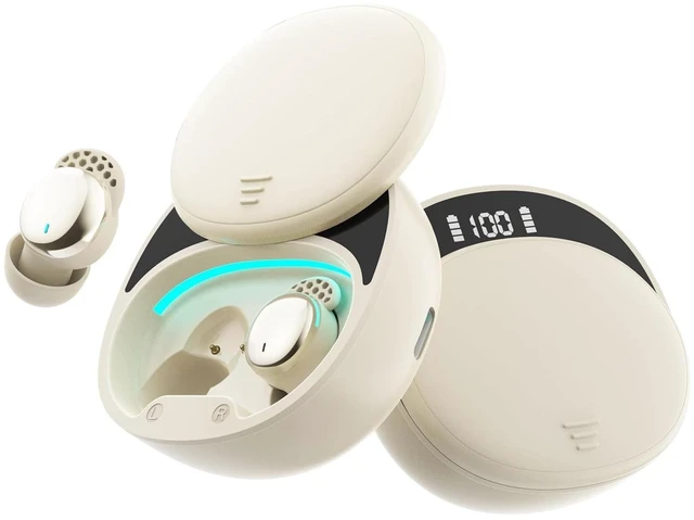 Main image of Ertuly Sleep Earbuds for Side Sleepers Small Ear Buds for Sleeping Headphones Comfortable Noise Blocking LED Power Display Music Sleep Dual Mode for Working Hiking Sleeping(Deep Gold)