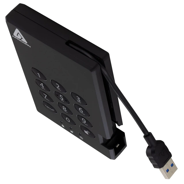 Alt view image 3 of 5 - Apricorn 1TB Aegis Padlock USB 3.0 SSD 256-Bit Encrypted Portable Drive (A25-3PL256-S1000)