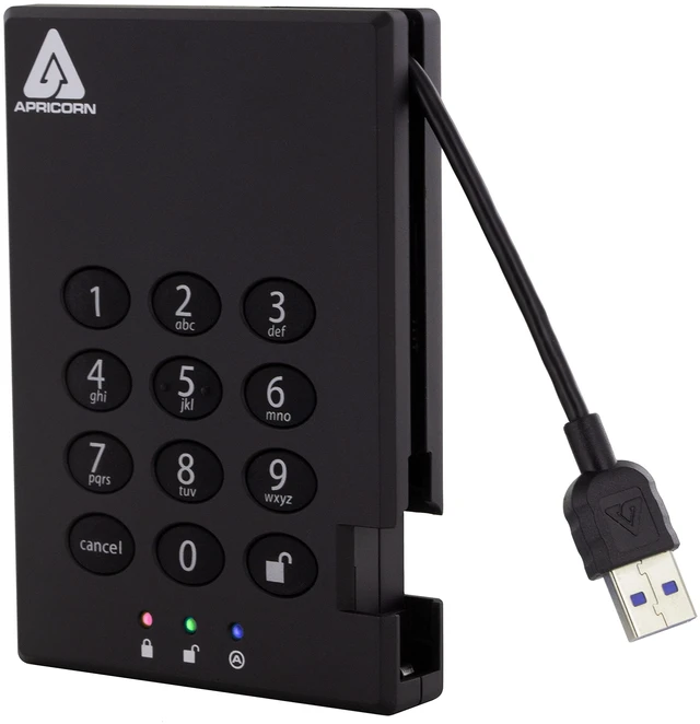Main image of Apricorn 1TB Aegis Padlock USB 3.0 SSD 256-Bit Encrypted Portable Drive (A25-3PL256-S1000)