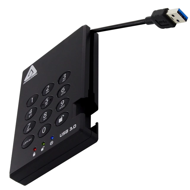 Alt view image 5 of 5 - Apricorn 1TB Aegis Padlock USB 3.0 SSD 256-Bit Encrypted Portable Drive (A25-3PL256-S1000)