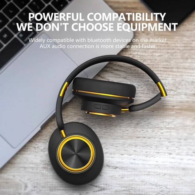 Alt view image 4 of 5 - KUUCAT H8 BT 5.4 ANC Noise Cancelling Over-Ear Wireless Headphones (Black)