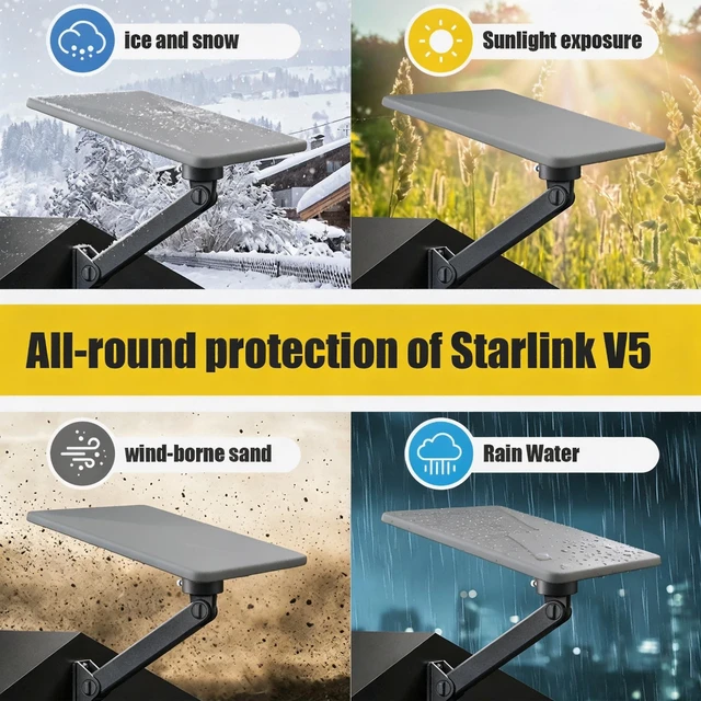 Alt view image 3 of 5 - TuoBak's Starlink V5 Silicone Protective Case, Starlink V5 Wall Mount