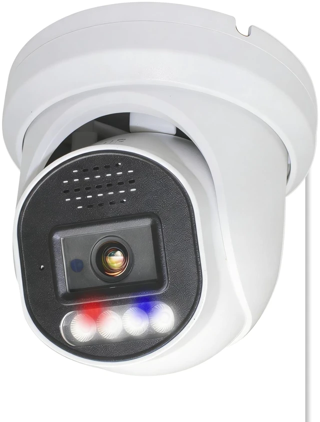 Main image of SINIS 4K PoE Security IP Camera with Strobe Red&Blue Light and Audio Alarm
