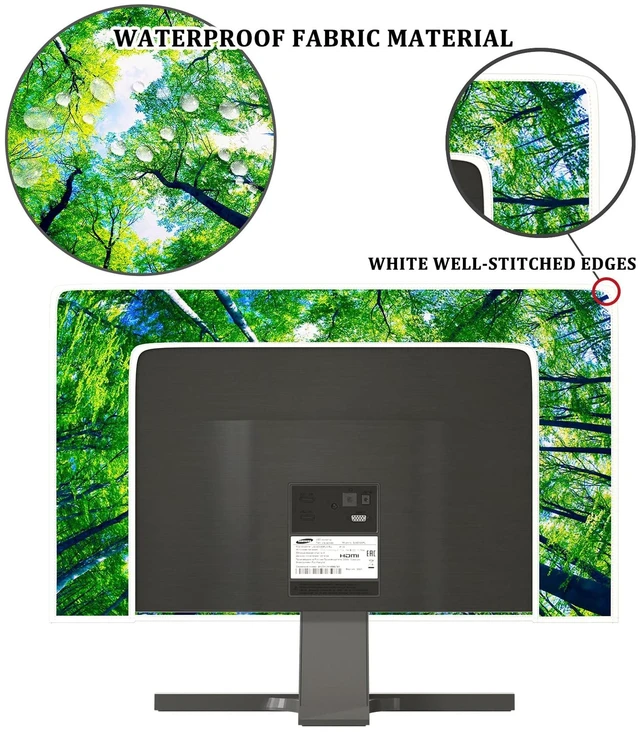 Alt view image 3 of 5 - Baocicco Green Forest Waterproof 50, 51, 52 Inch TV Dust Cover Anti-Static Dustproof TV Covers Full Body Cover for Television Screen Dust-Proof Anti-Scratch Computer Covers for Desktop Hanging TV