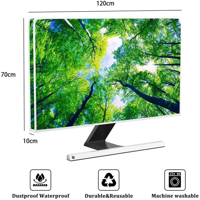 Alt view image 2 of 5 - Baocicco Green Forest Waterproof 50, 51, 52 Inch TV Dust Cover Anti-Static Dustproof TV Covers Full Body Cover for Television Screen Dust-Proof Anti-Scratch Computer Covers for Desktop Hanging TV