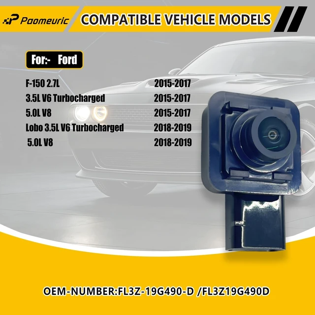 Alt view image 2 of 5 - FL3Z-19G490-D Rear View Backup Camera Compatible for Ford F150 2015-2017