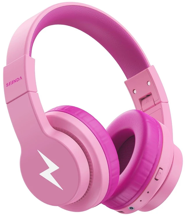 Main image of seenda JCH-01 Kids Bluetooth Headphones, 85/94dB, 3 Light Modes,Pink