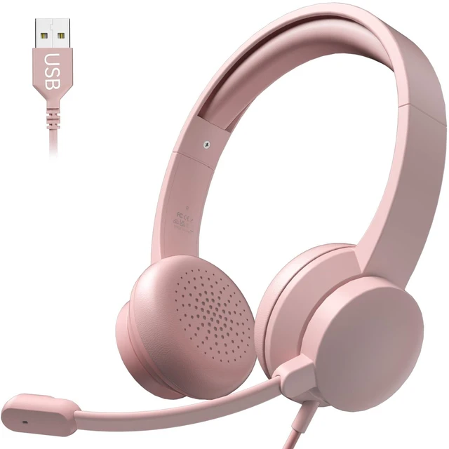 Main image of AOC USB Headset with Microphone for PC, Noise-Canceling Mic, USB-A