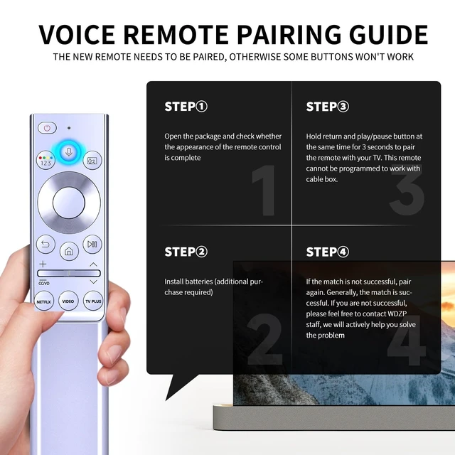 Alt view image 4 of 5 - WDZP New Voice Remote Control Replacement for Samsung The Terrace Full Sun Outdoor TV QN75LST7TAFXZA QN65LST9TAFXZA QN55LST7TAFXZA QN65LST7TAFXZA QN75LST9TAFXZA QN55LST9TAFXZA QN55LST7TAF QN65LS