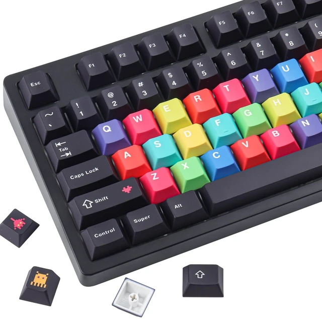 Main image of Tsungup Retro Keycaps, 132 Keys Black Arcade Games Custom Keycap Sets