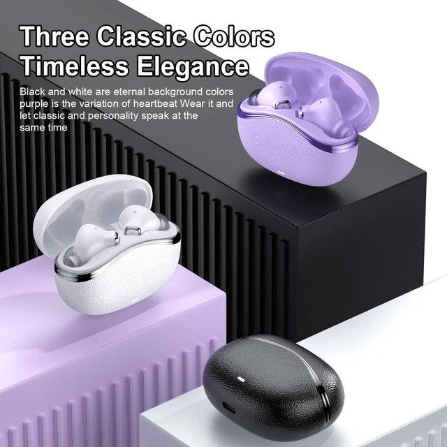 Alt view image 3 of 5 - Wireless Translator Earbuds Bluetooth 5.4 with Real-Time Translation App Support, 36H Battery Noise Reducing Headphones, Hi-Fi Stereo Sound, IPX5 Waterproof, USB-C Fast Charging, Built-in Mic (
