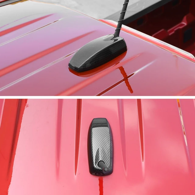 Alt view image 2 of 5 - CheroCar Shark Fin Antenna Base Cover Roof Antenna Cover Trim Decoration Fit for 2023-2026 Chevy Colorado GMC Canyon Exterior Accessories,Black Carbon Fiber