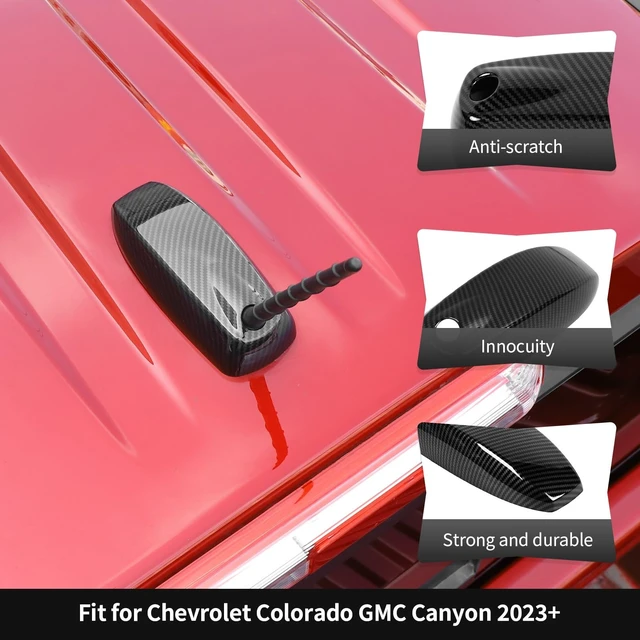 Alt view image 3 of 5 - CheroCar Shark Fin Antenna Base Cover Roof Antenna Cover Trim Decoration Fit for 2023-2026 Chevy Colorado GMC Canyon Exterior Accessories,Black Carbon Fiber