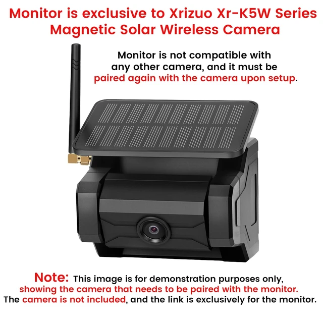 Alt view image 2 of 2 - Xrizuo Xr-K5W Series 5 Inch IPS Monitor for Magnetic Solar Wireless Backup Camera, Applicable to Xr-K5W