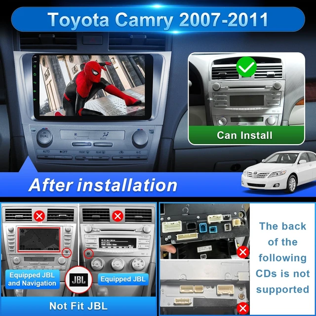 Alt view image 3 of 5 - Car Radio for Toyota Camry 2006-2011 Wireless Carplay Android Auto,9 inch HD IPS Touch Screen Car Stereo with Mirror Link 10 Band DSP Audio/Bluetooth/FM/SWC