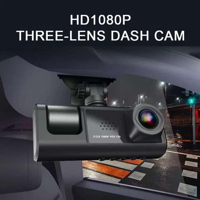 Alt view image 3 of 5 - GoolRC 3 Channel Dash Cam Front and Rear Inside, Wide Angle Car Camera Recorder WIFI Interconnection Auto Safety Driving Recorder, Clear Car Rearview Mirror Car Video Recording Camcorder