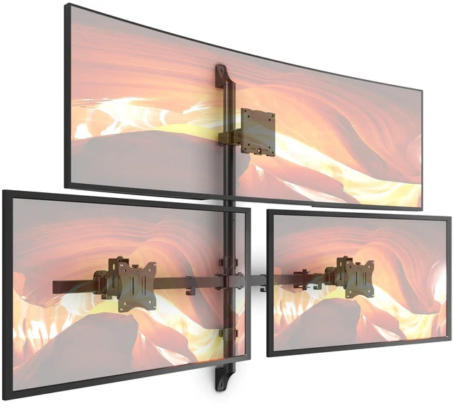 Main image of PUTORSEN Triple Monitor Wall Mount for Up to 49" Screens, Holds 44 lbs