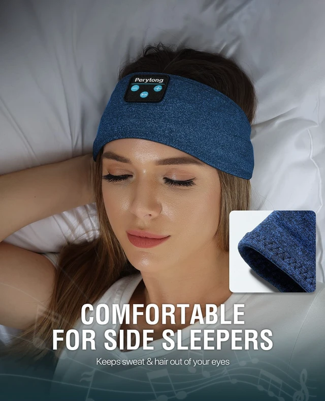 Alt view image 2 of 5 - Sleep Mask and Bluetooth Sleep Headphones Set, Sink into Your Pillow, Roll to Your Side, and Wake Up 14 Hours Later Still Rested - No Ear Pressure, Perfect for Side Sleepers, ASMR, Meditation
