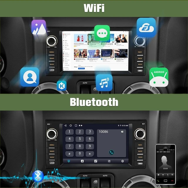 Alt view image 5 of 5 - Junsun 4Core 64GB ROM Car Radio Stereo for Dodge Ram 1500 2500 3500 2009-2012 Jeep Wrangler 2007-2018 Avenger Challenger, 7 Inch Touch Screen with Wireless CarPlay Android Auto Backup Camera